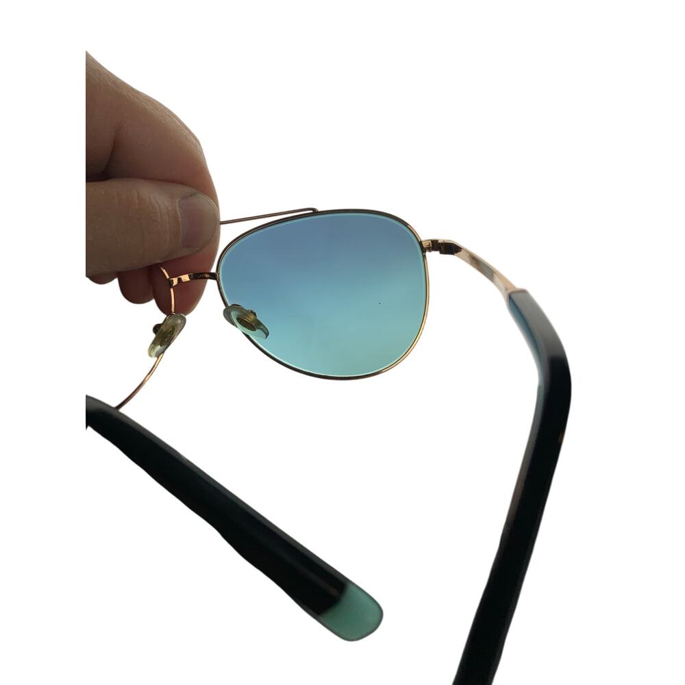 Tiffany & Co TF3074 Aviator Sunglasses Blue Gradient Rose Gold Italy Case - Picture 5 of 13